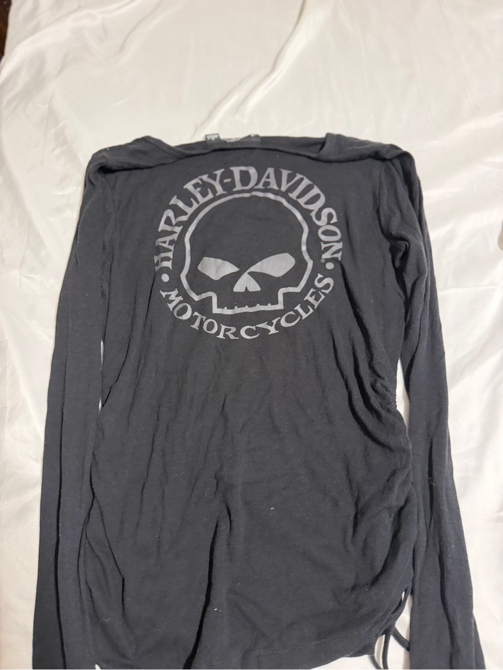 Harley-Davidson Black Long-Sleeve Skull Logo Tee